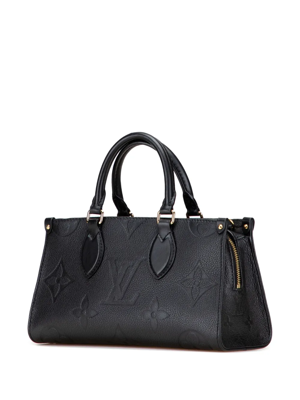 Pre-owned Louis Vuitton 2021-2025 Monogram Giant Empreinte Onthego East West Satchel In Black