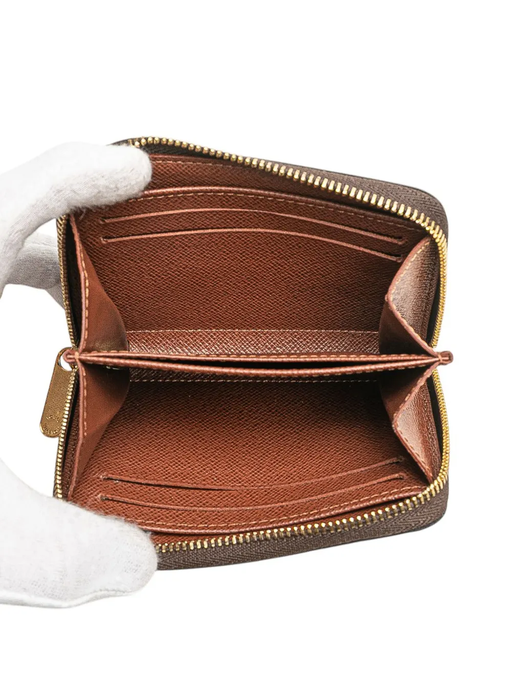 Pre-owned Louis Vuitton 2021-2025 Monogram Zippy Purse Coin Pouch In Brown