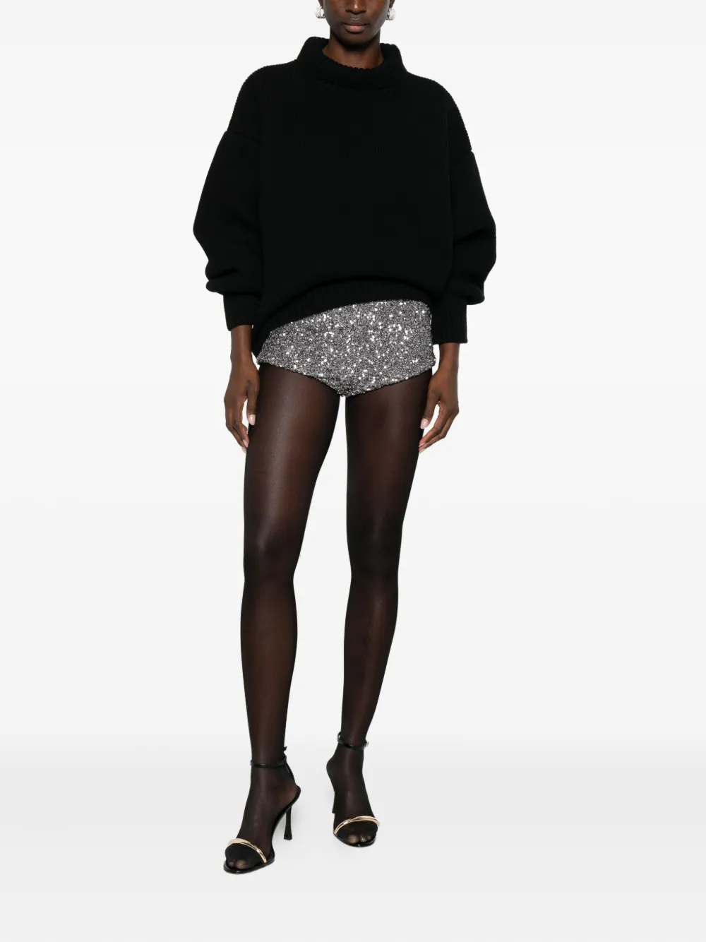 Aniye By Sequinned Shorts In Silver