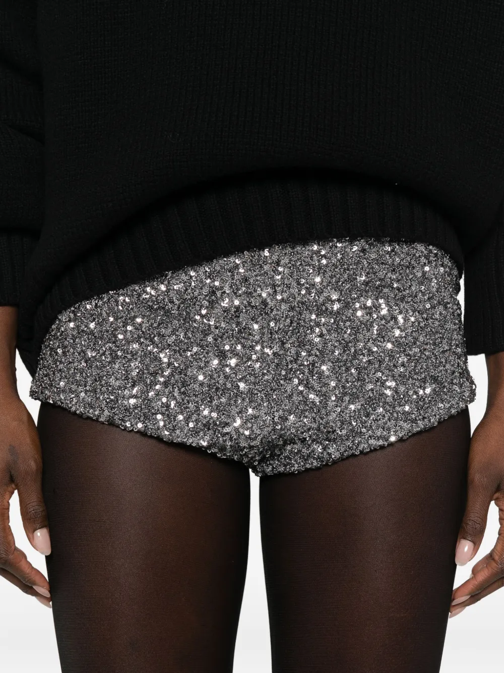 Aniye By Sequinned Shorts In Silver