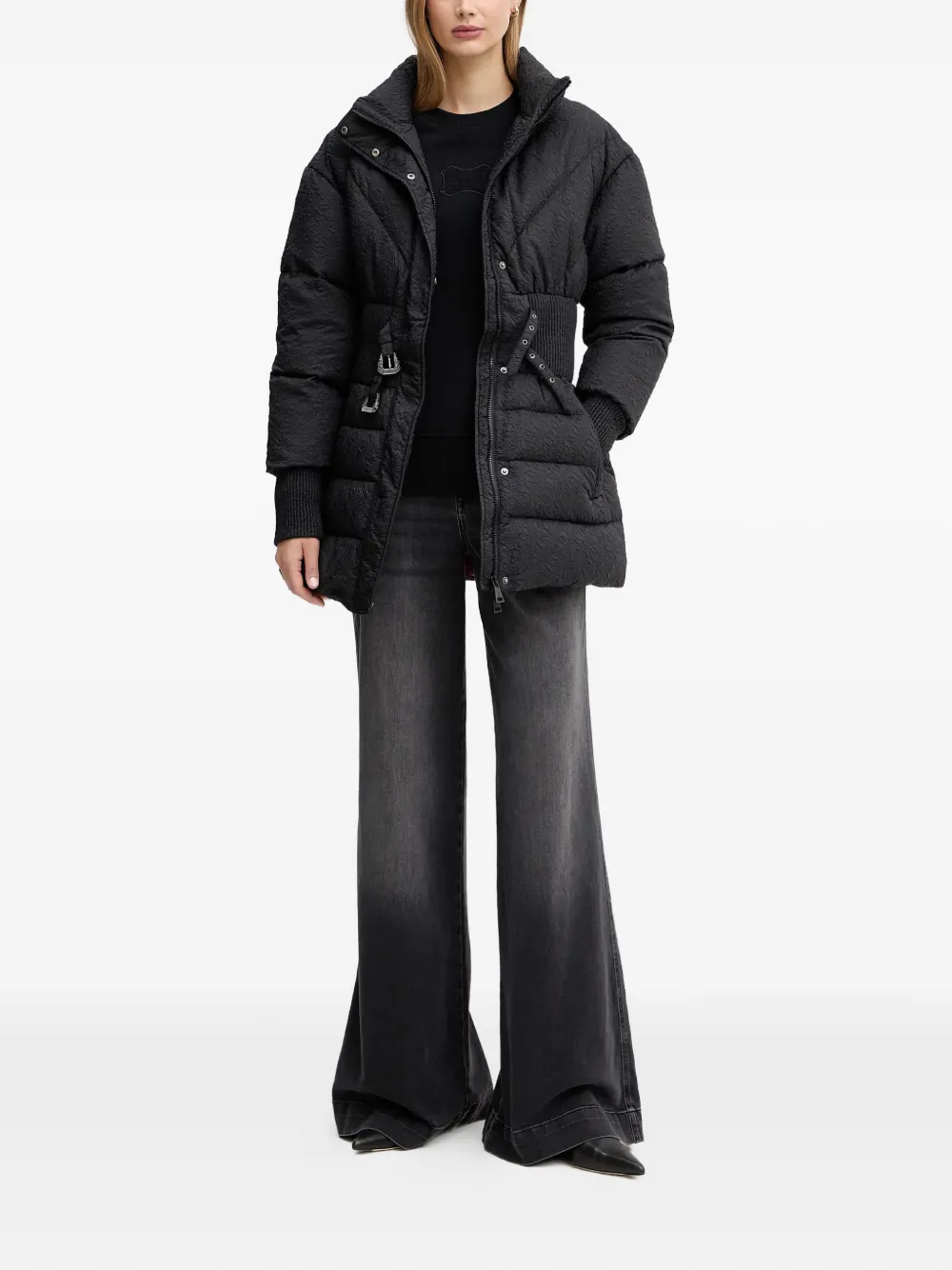 Versace Jeans Couture Logo-embellished Round-neck Sweatshirt In Black