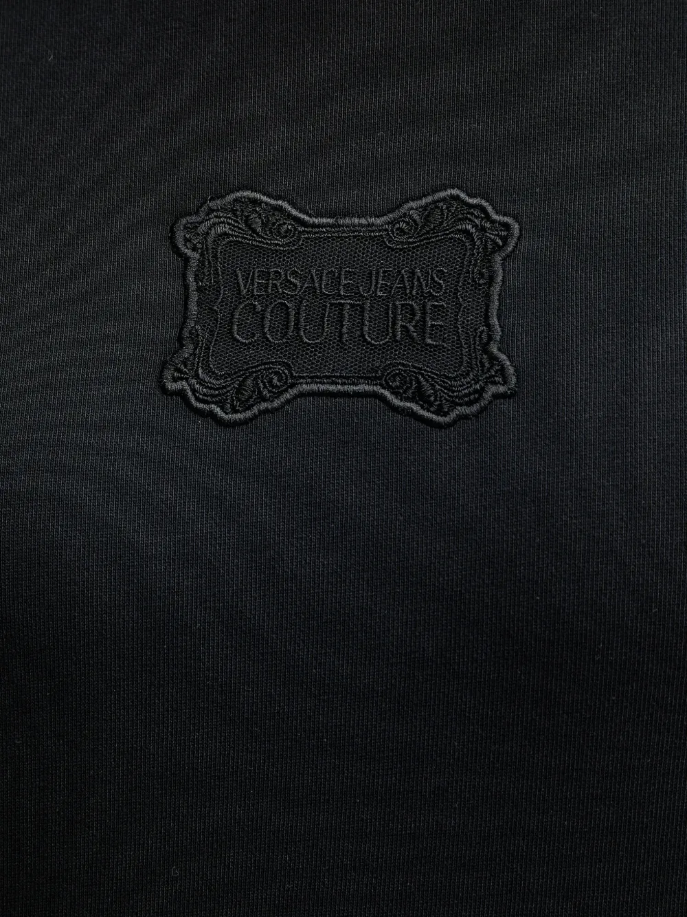 Versace Jeans Couture Logo-embellished Round-neck Sweatshirt In Black