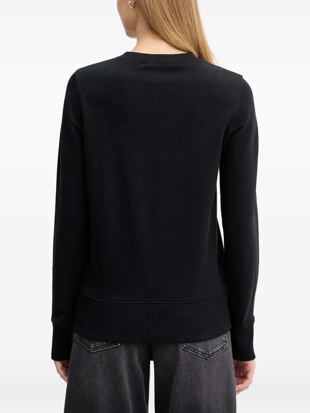 Versace Jeans Couture Logo-embellished Round-neck Sweatshirt In Black