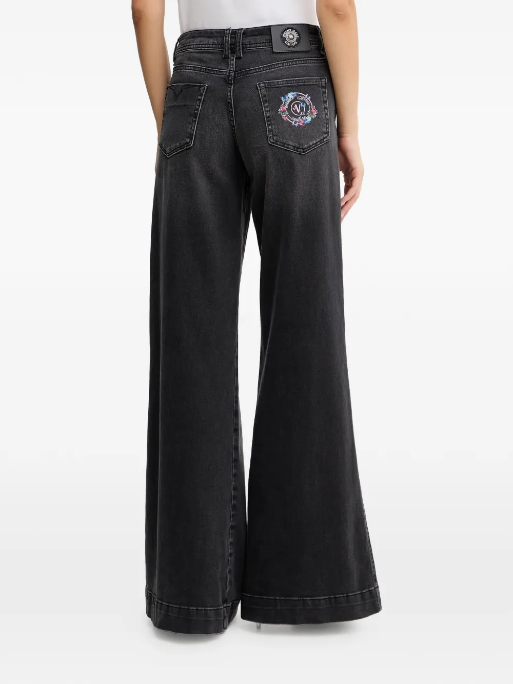  Versace Jeans Couture Logo-embroidered Jeans - Black 
