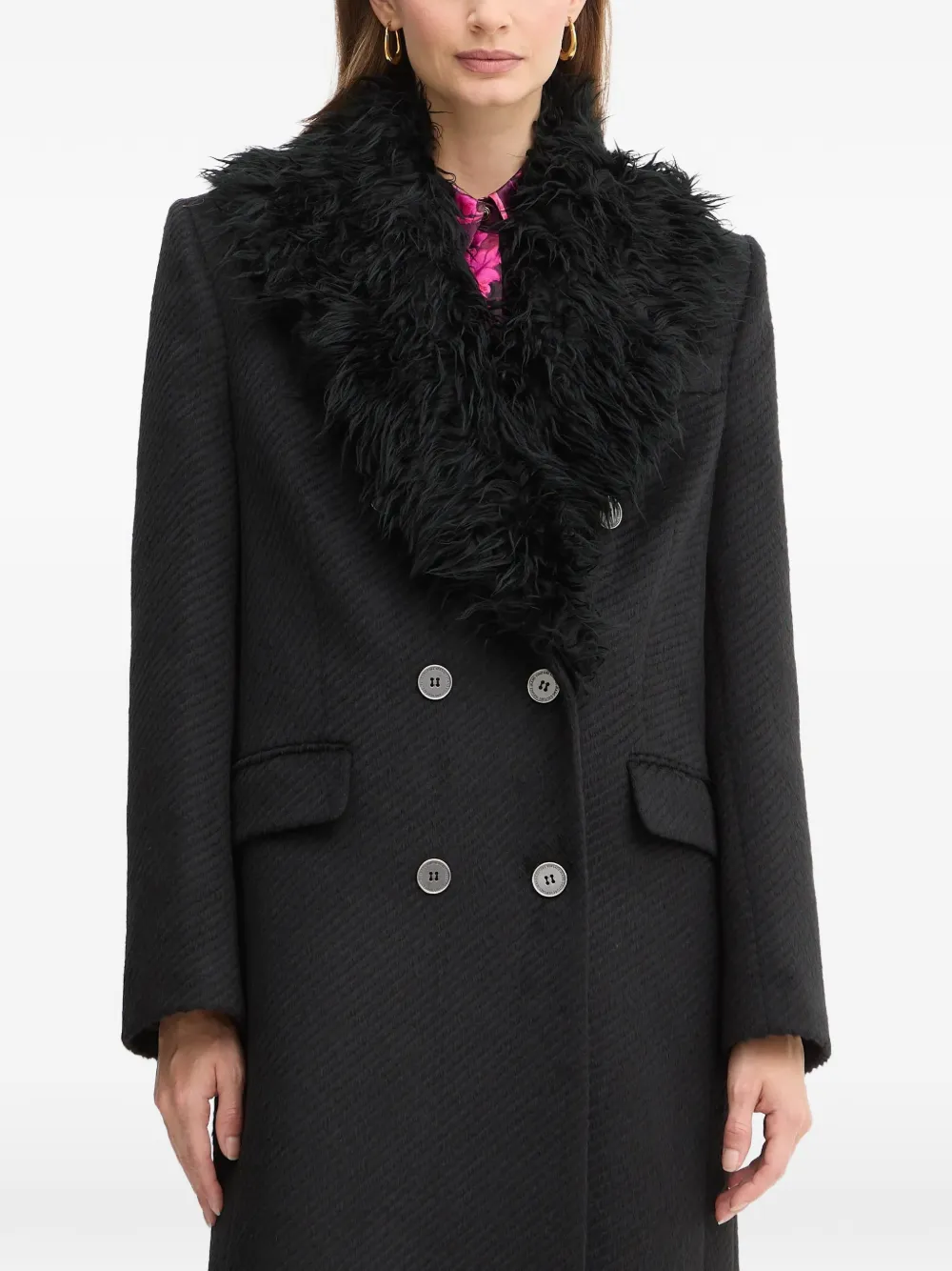 Versace Jeans Couture Jas met dubbele rij knopen Zwart