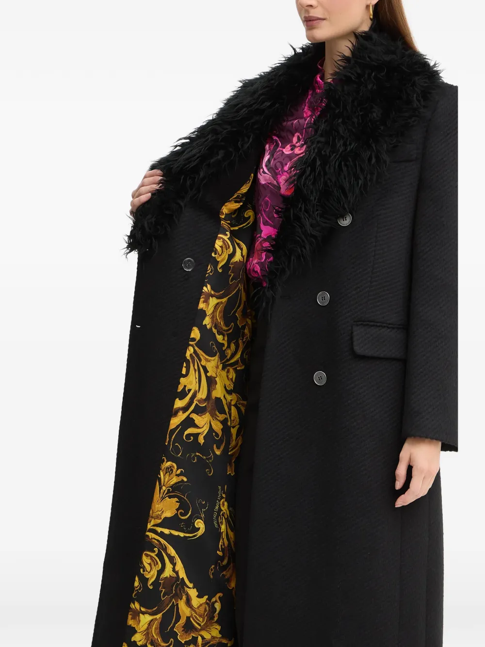 Versace Jeans Couture Jas met dubbele rij knopen Zwart