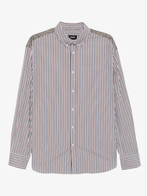 We11done striped button-down shirt 