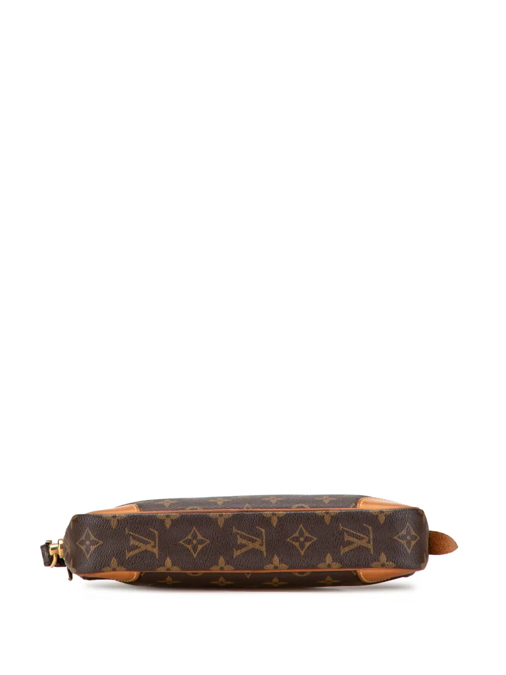 Pre-owned Louis Vuitton 1995 Monogram Marly Dragonne Gm Clutch Bag In Brown