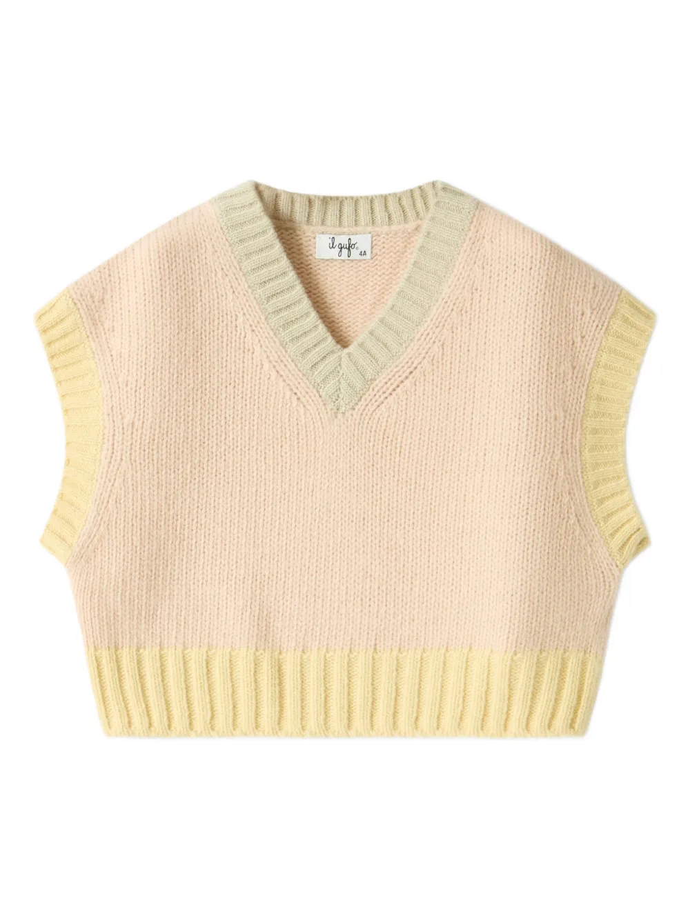 Il Gufo top tejido de canalé con cuello en V | rosado | Image 1