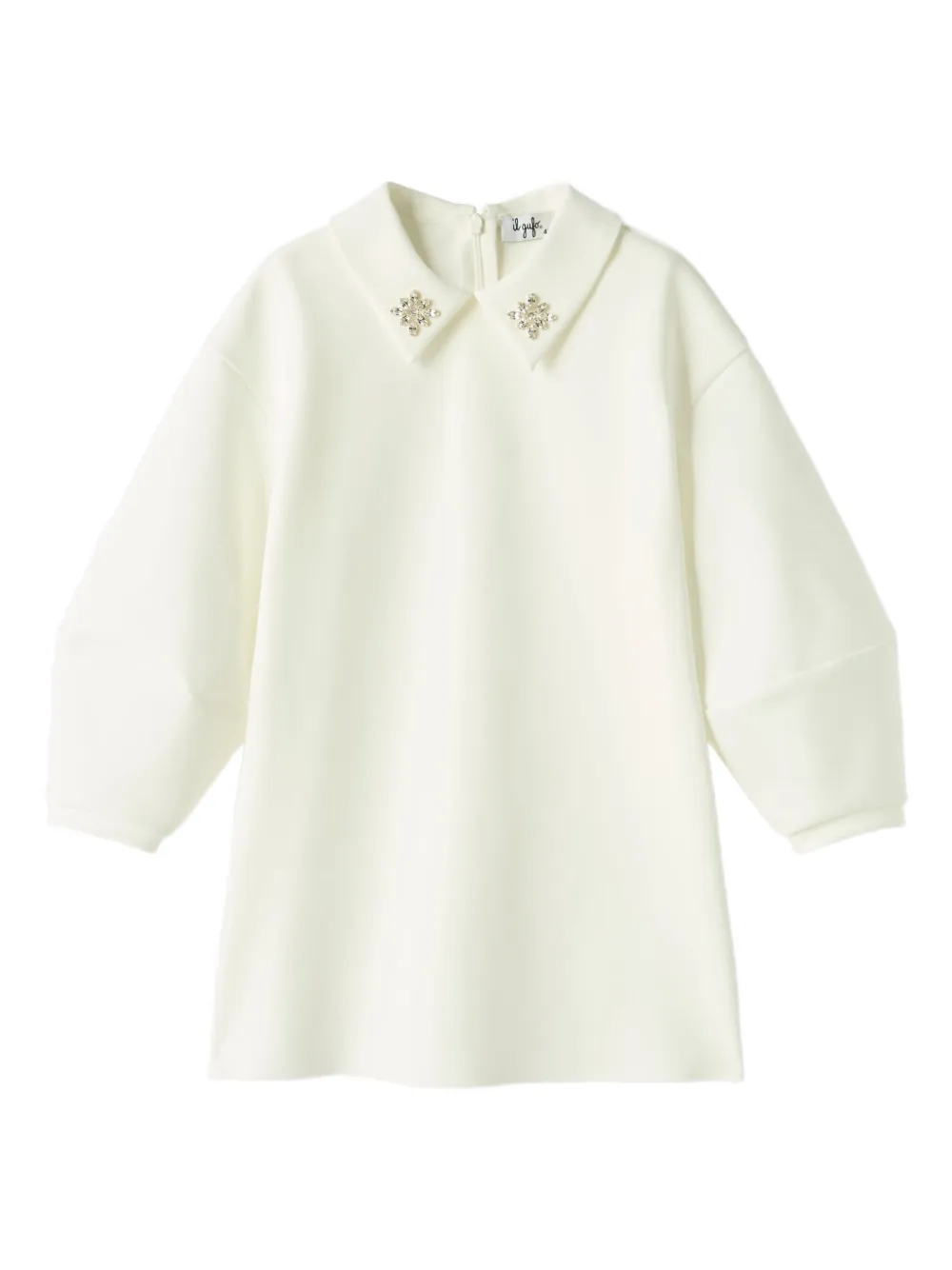 Il Gufo Kleid mit langen Ärmeln | Weiß | Image 1