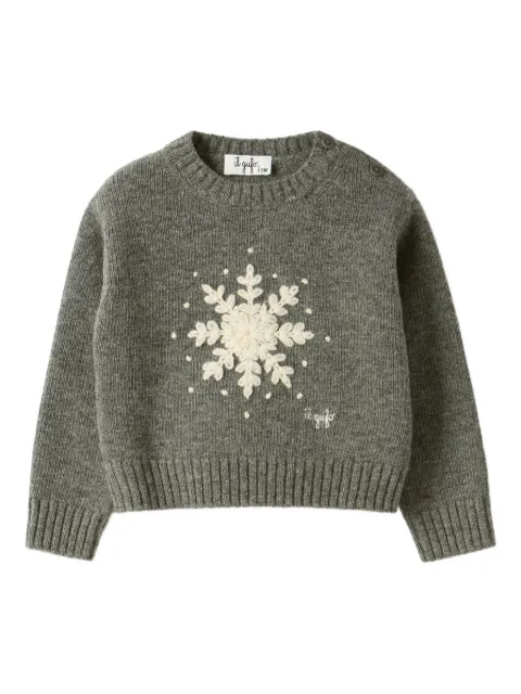Il Gufo snowflake-embroidered sweater