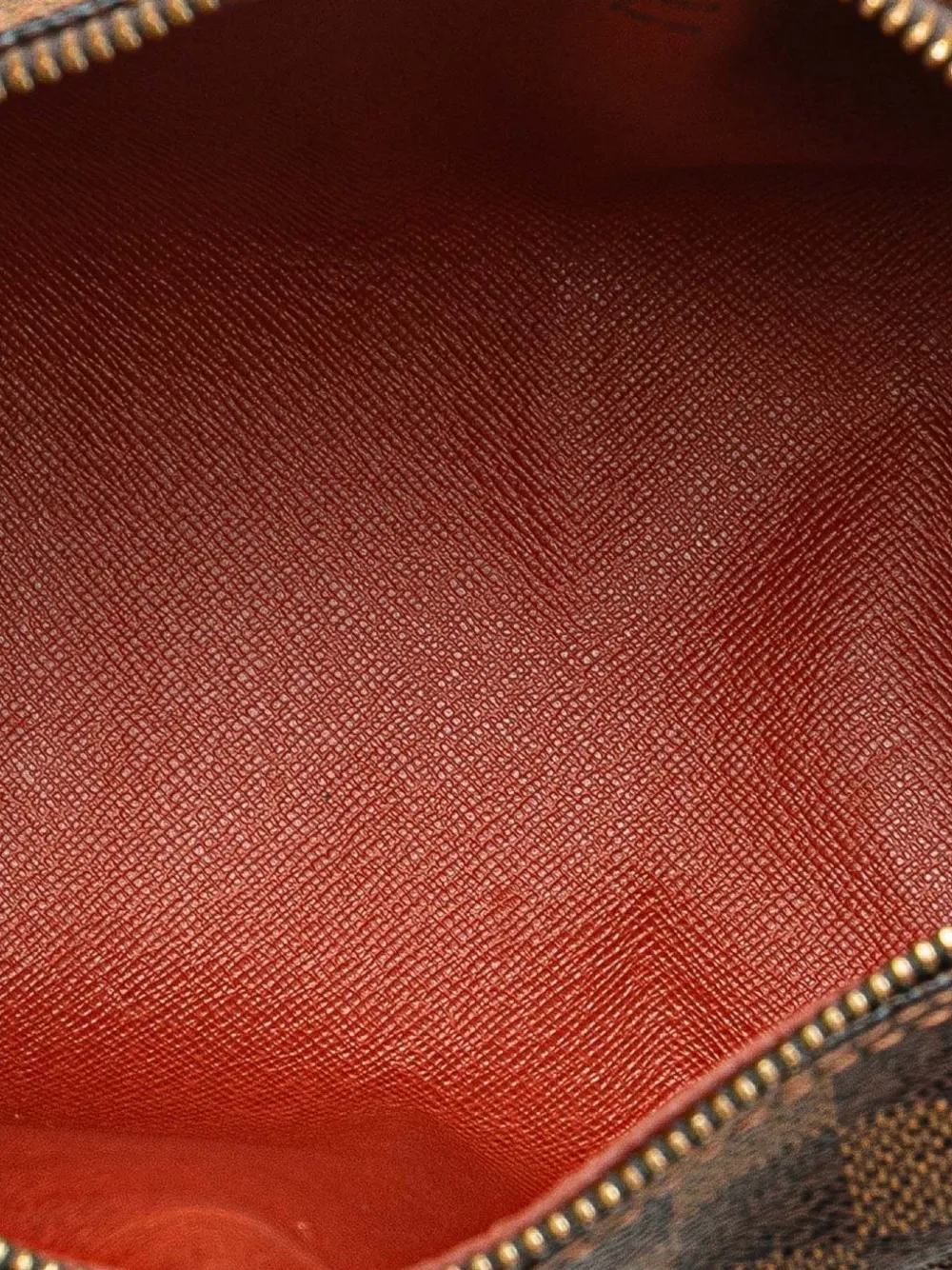 Pre-owned Louis Vuitton 2004 Damier Ebene Papillon 26 Handbag In Brown