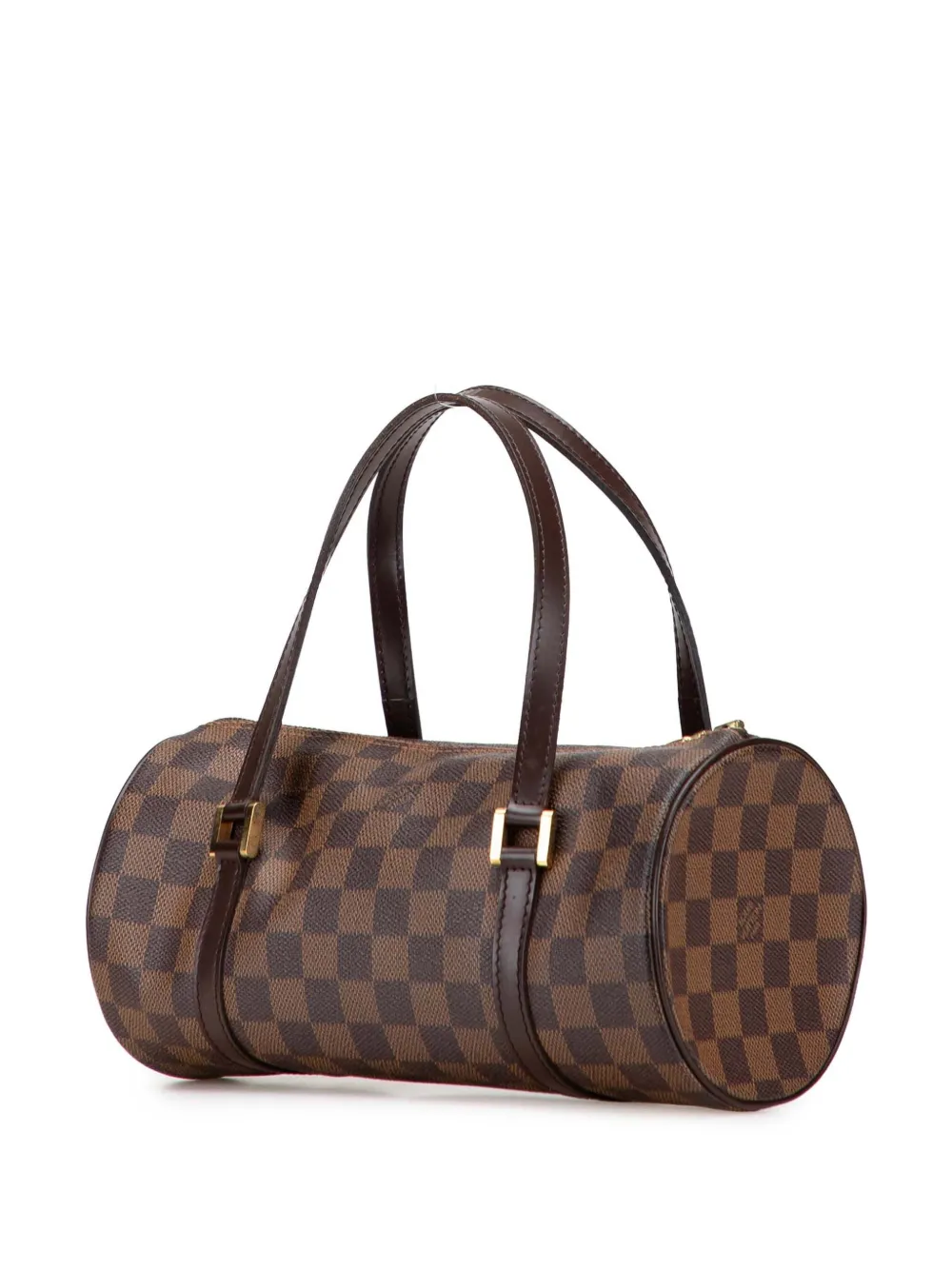 Pre-owned Louis Vuitton 2004 Damier Ebene Papillon 26 Handbag In Brown