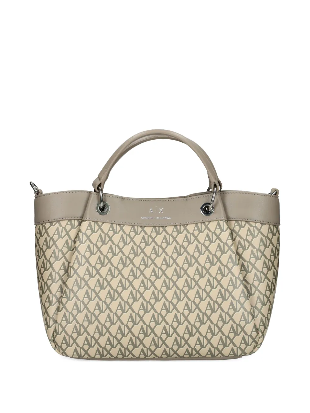 Armani Exchange Monogram Tote Bag In Brown