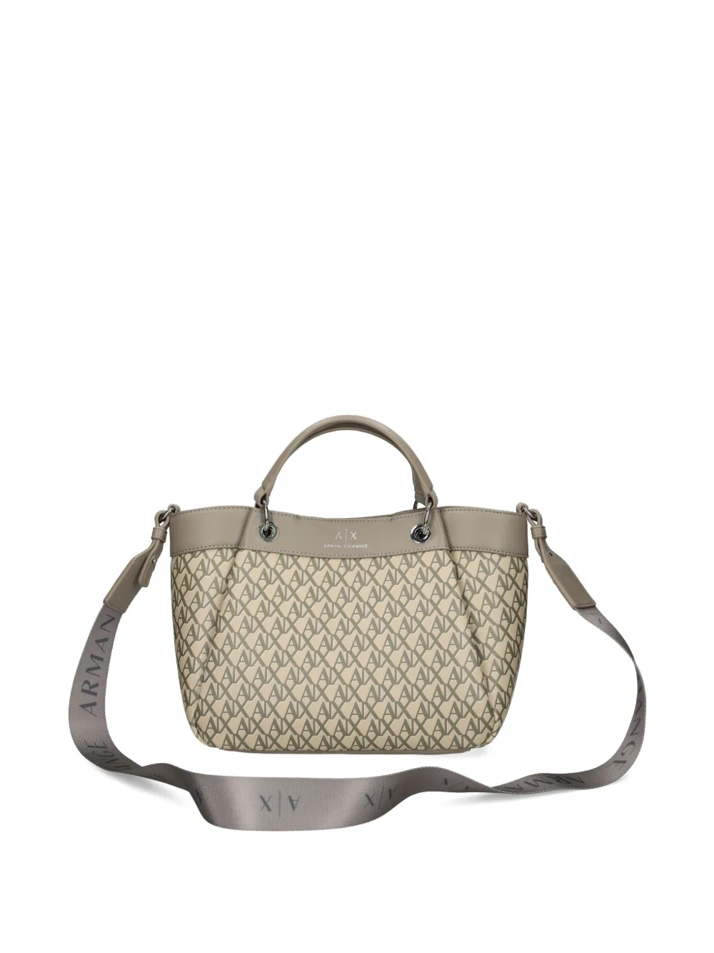 Armani Exchange Monogram Tote Bag In Brown