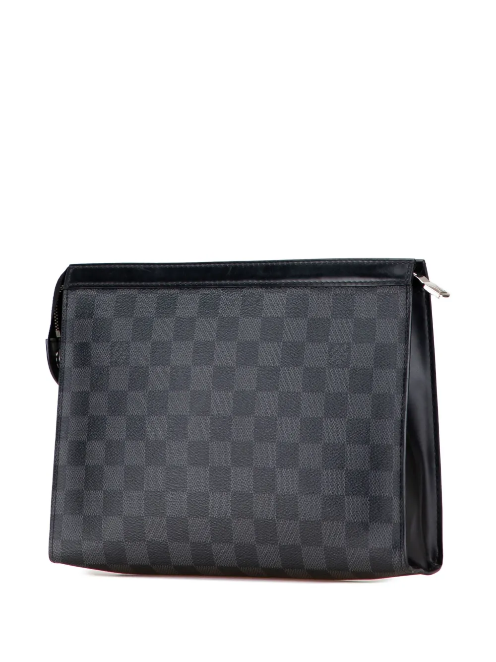 Pre-owned Louis Vuitton 2017 Damier Graphite Pochette Voyage Mm Clutch Bag In Gray