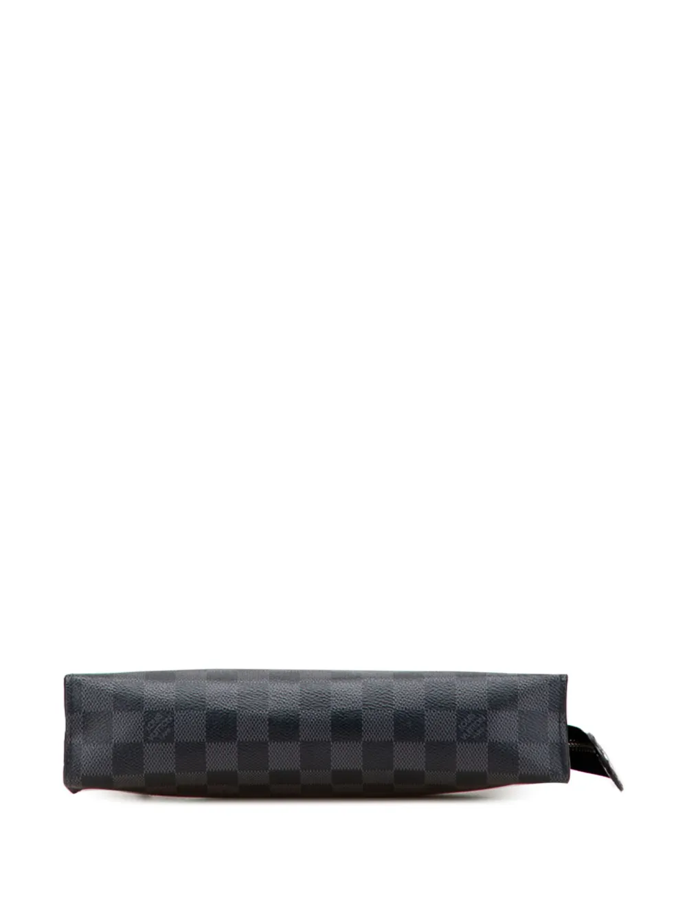 Pre-owned Louis Vuitton 2017 Damier Graphite Pochette Voyage Mm Clutch Bag In Gray