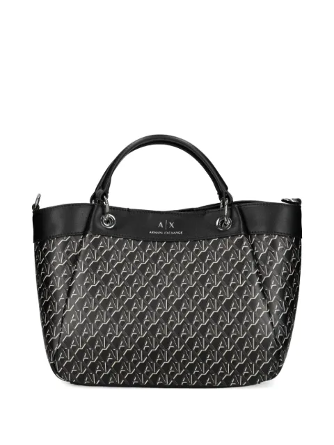 Armani Exchange logo tote bag
