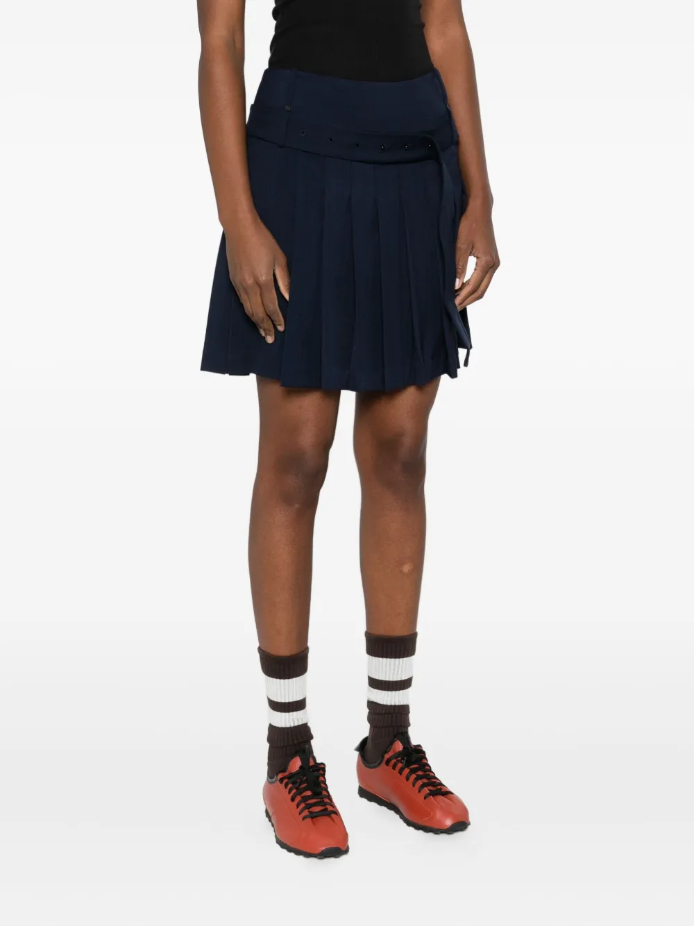 Stine Goya Plooirok met ceintuur Blauw