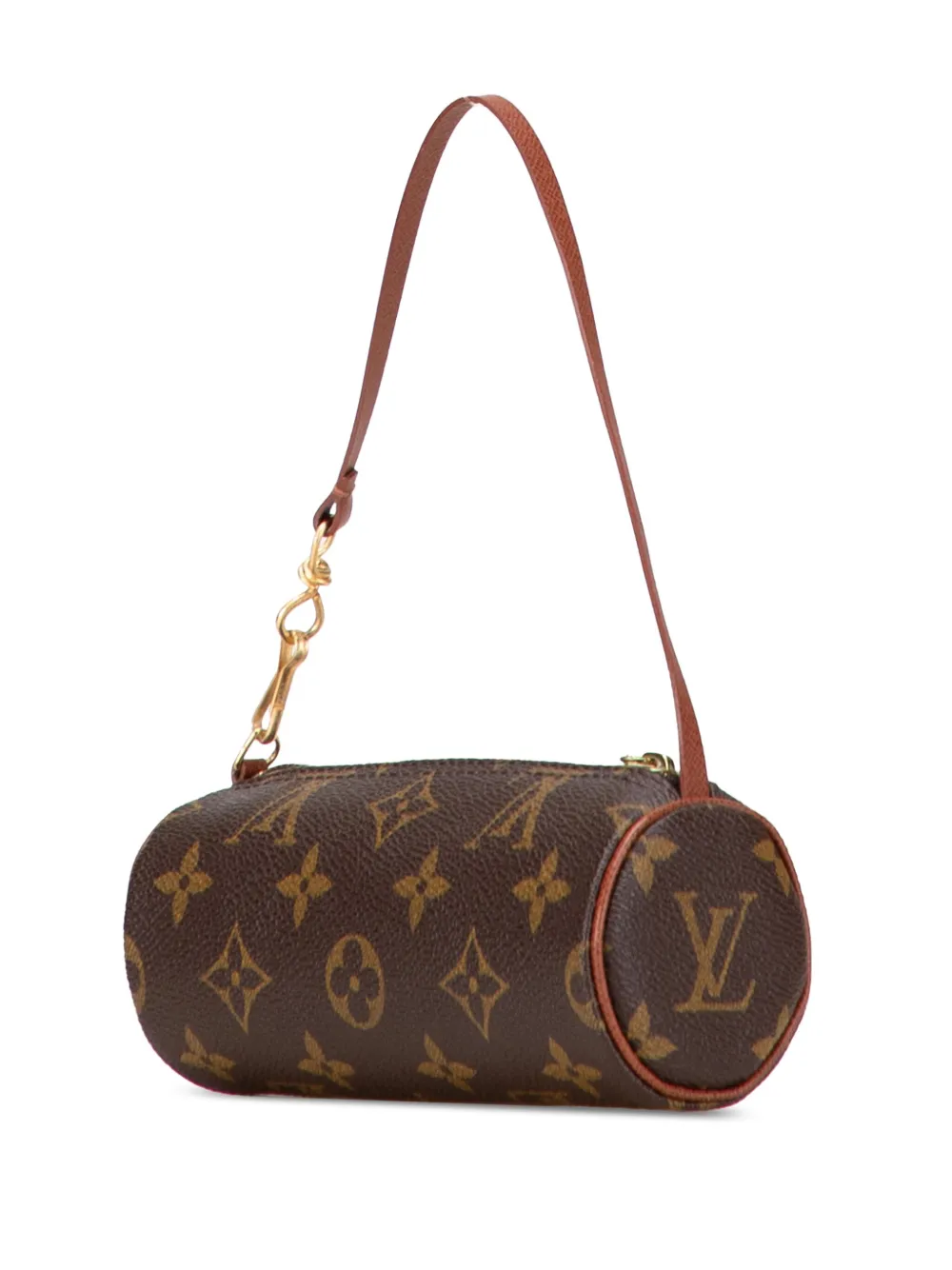Pre-owned Louis Vuitton 1990-2010 Monogram Papillon Pochette Handbag In Brown