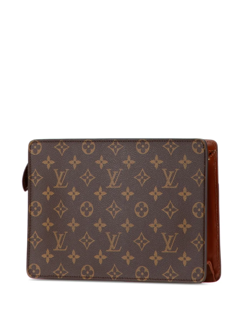 Pre-owned Louis Vuitton 2000 Monogram Pochette Homme Clutch Bag In Brown