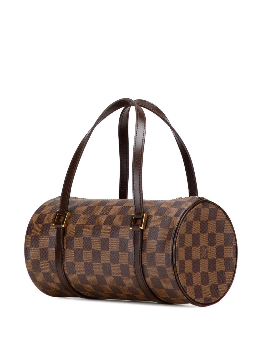 Pre-owned Louis Vuitton 2004 Damier Ebene Papillon 26 Handbag In Brown