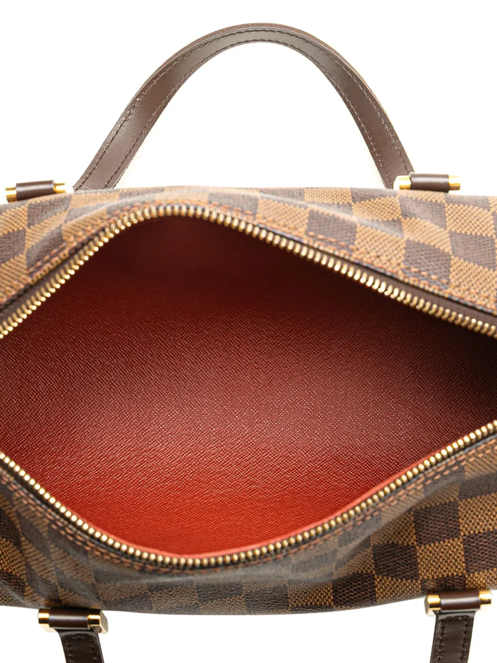 Pre-owned Louis Vuitton 2004 Damier Ebene Papillon 26 Handbag In Brown
