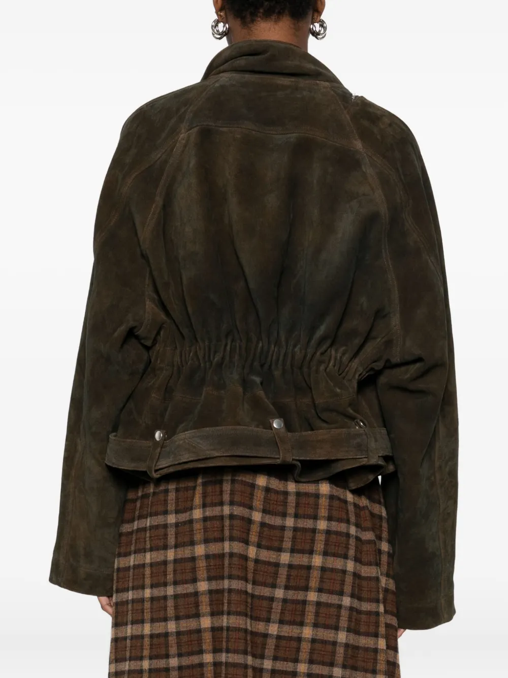 Rick Owens Asymmetric Biker Jacket In Brown