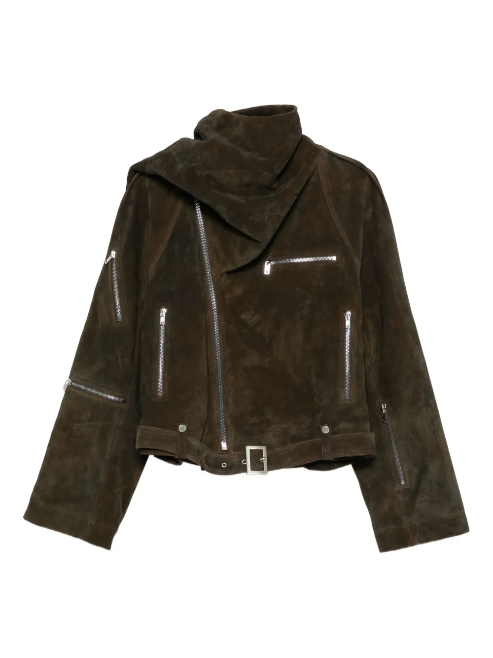 Rick Owens chamarra biker asimétrica | marrón | Image 1