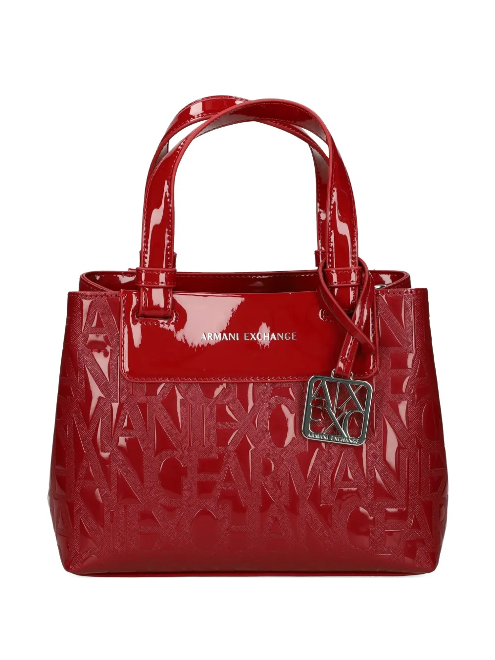 Armani Exchange Embossed Tote Bag In Red