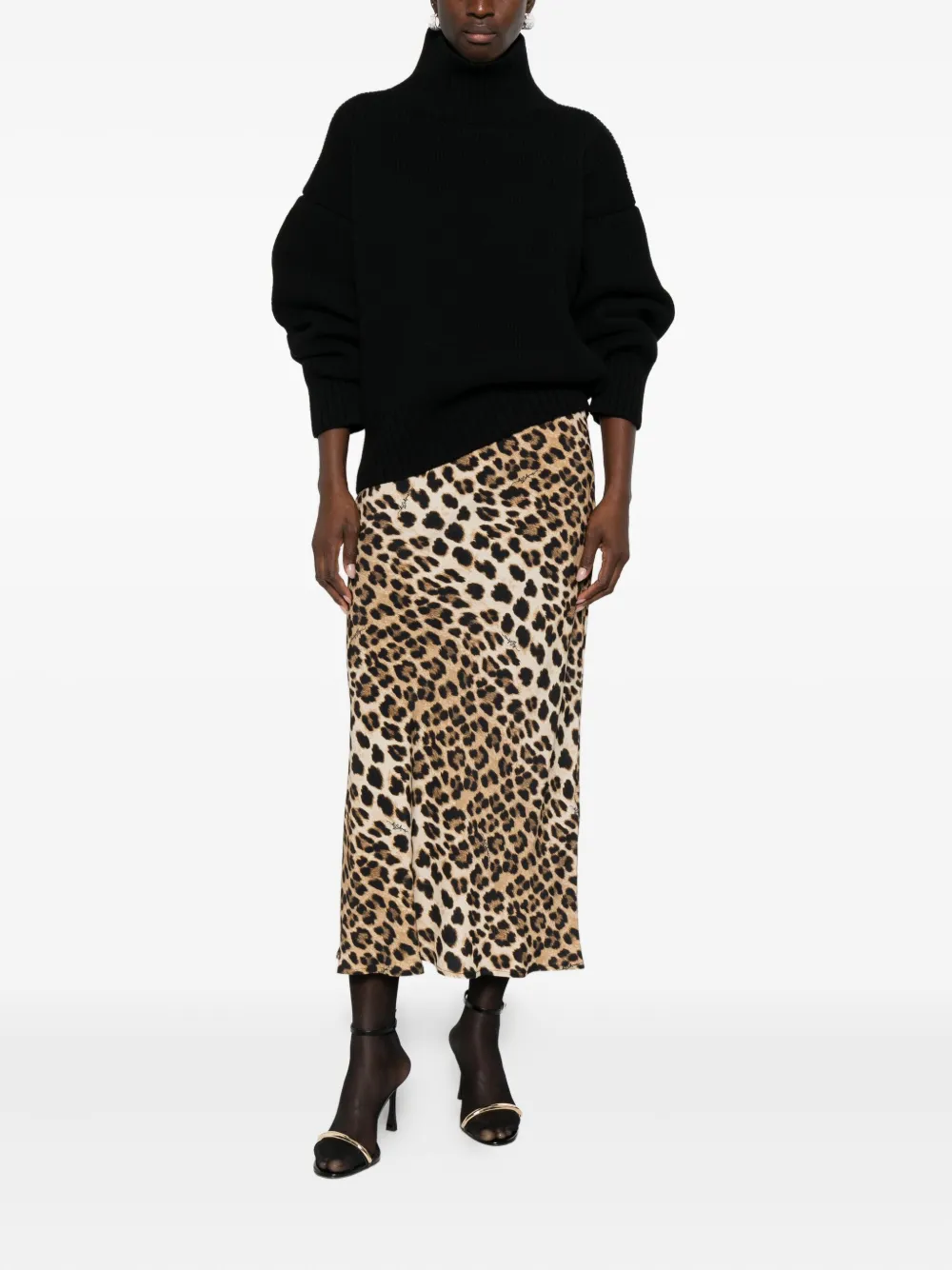 Aniye By Leopard-print Midi Skirt In Brown