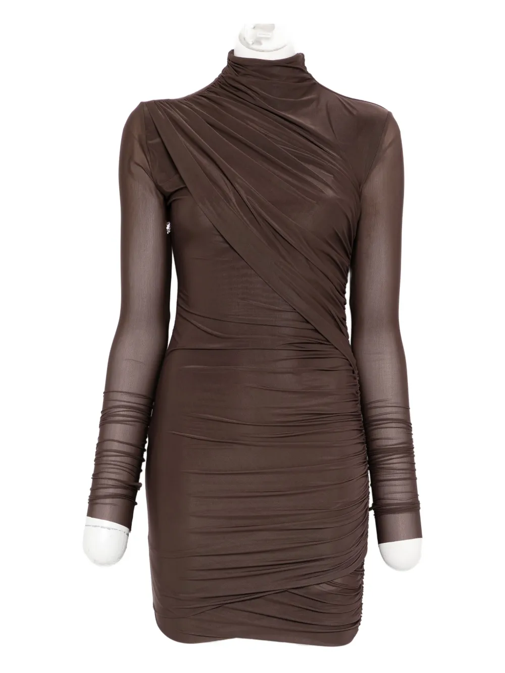 Aniye By Ruched Draped Mini Dress In Brown