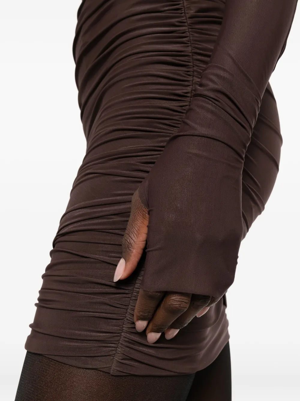Aniye By Ruched Draped Mini Dress In Brown