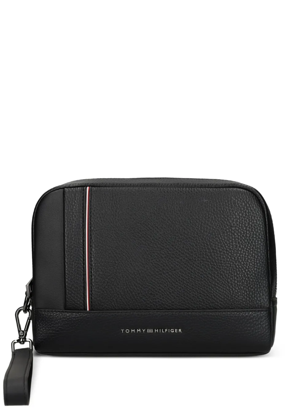 Tommy Hilfiger Stripe-detail Panelled Wash Bag In Black