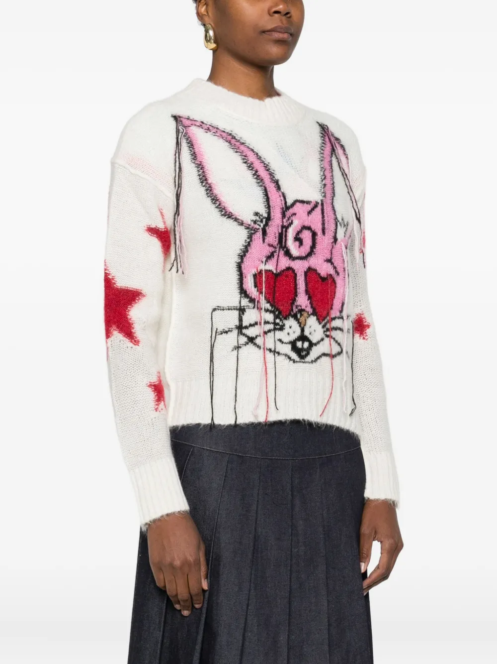 Kenzo Cartoon Knit Sweater In White