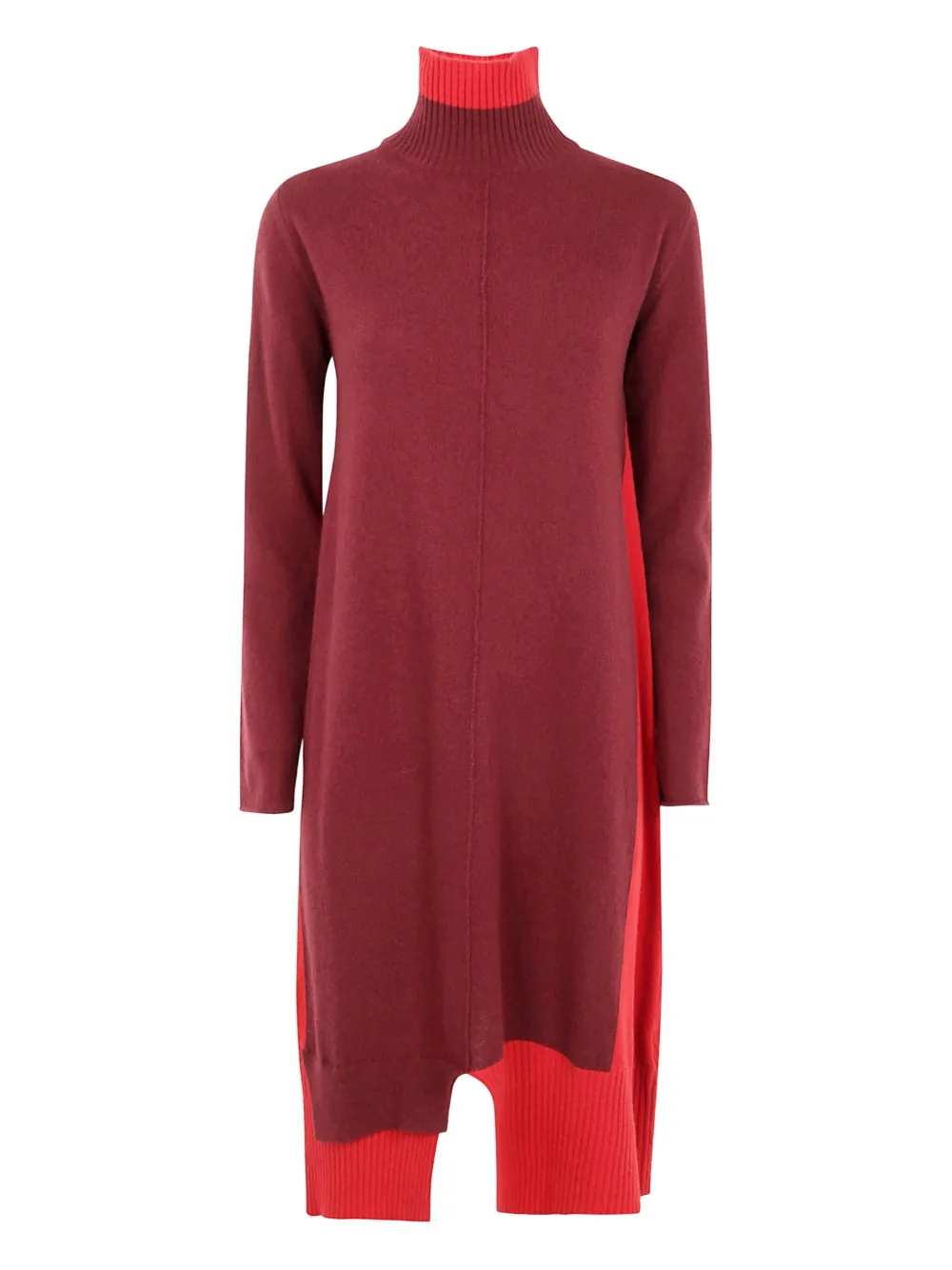 Pierantonio Gaspari Turtleneck Colourblock Mini Dress In Red