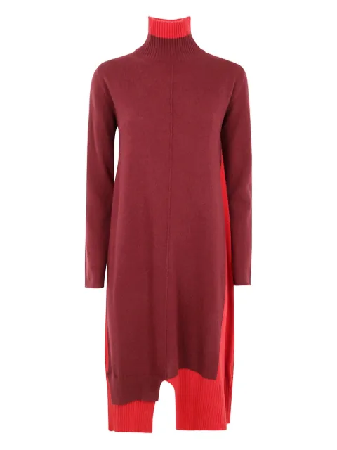 PierAntonioGaspari vestido corto con diseño color block y cuello de tortuga