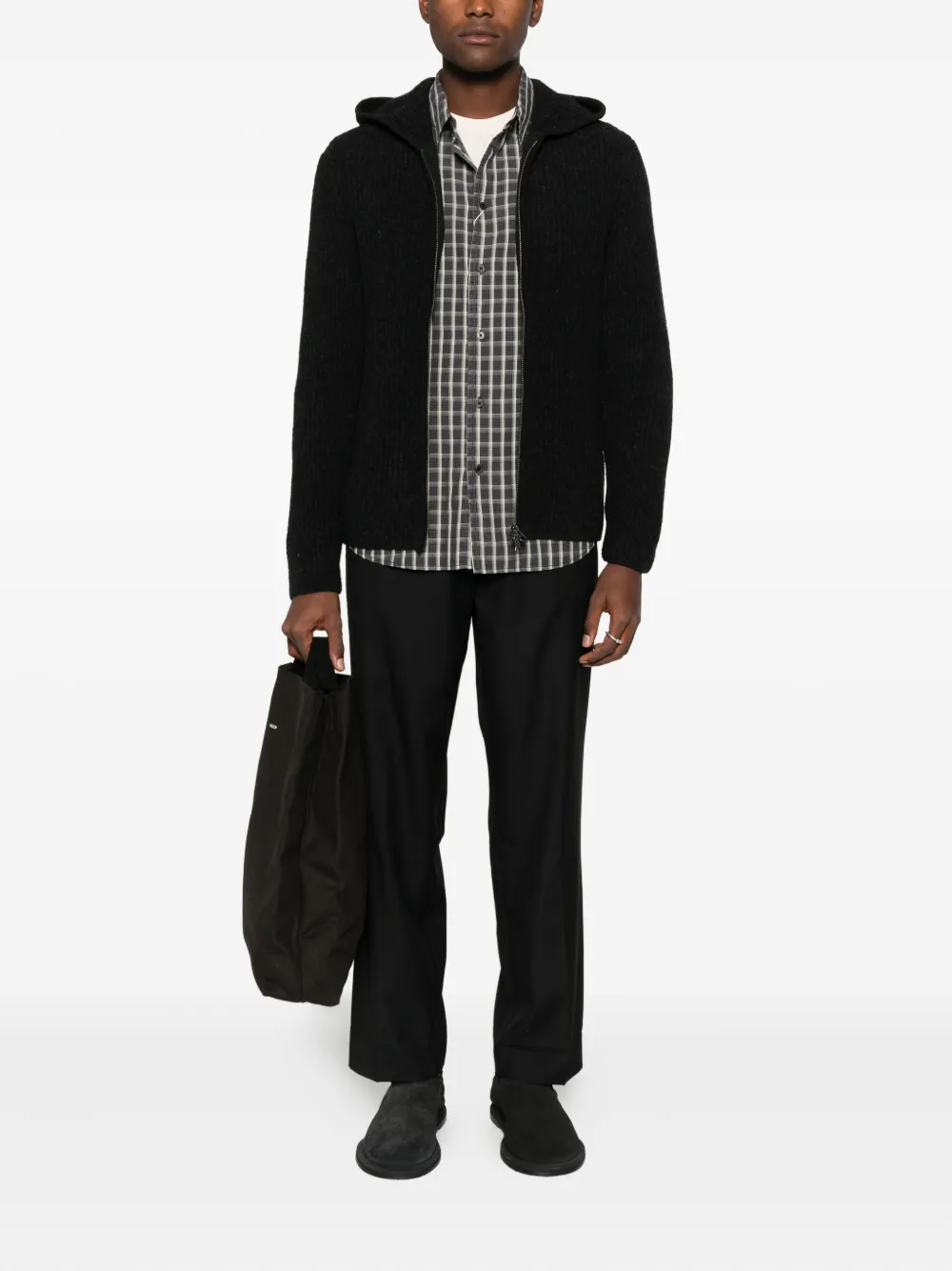 SAMSOE SAMSOE plaid shirt - Zwart