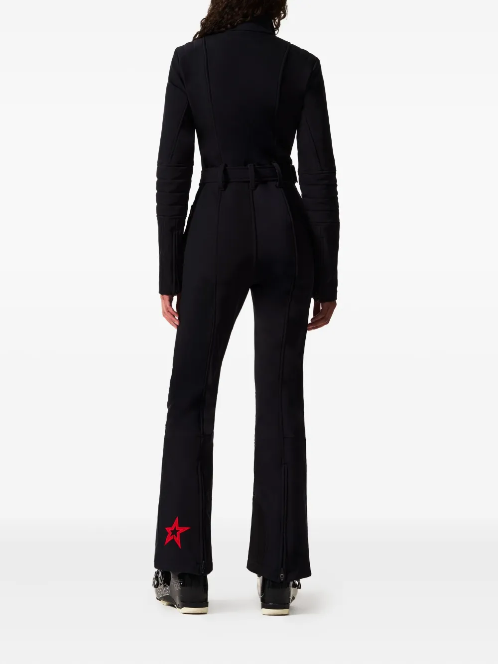 Perfect Moment Belted Star-detail Ski Suit In Black
