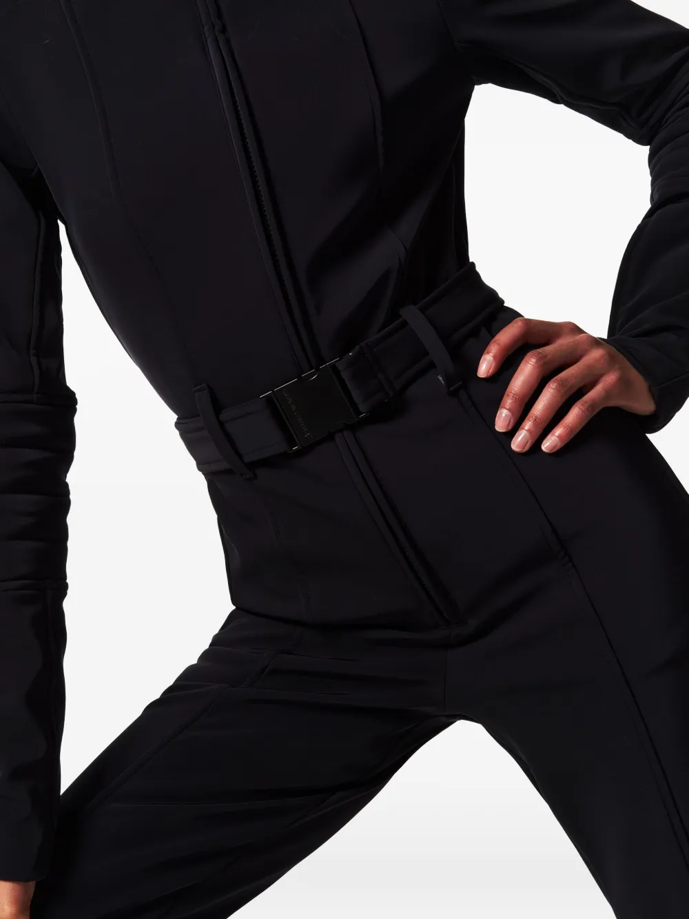Perfect Moment Belted Star-detail Ski Suit In Black