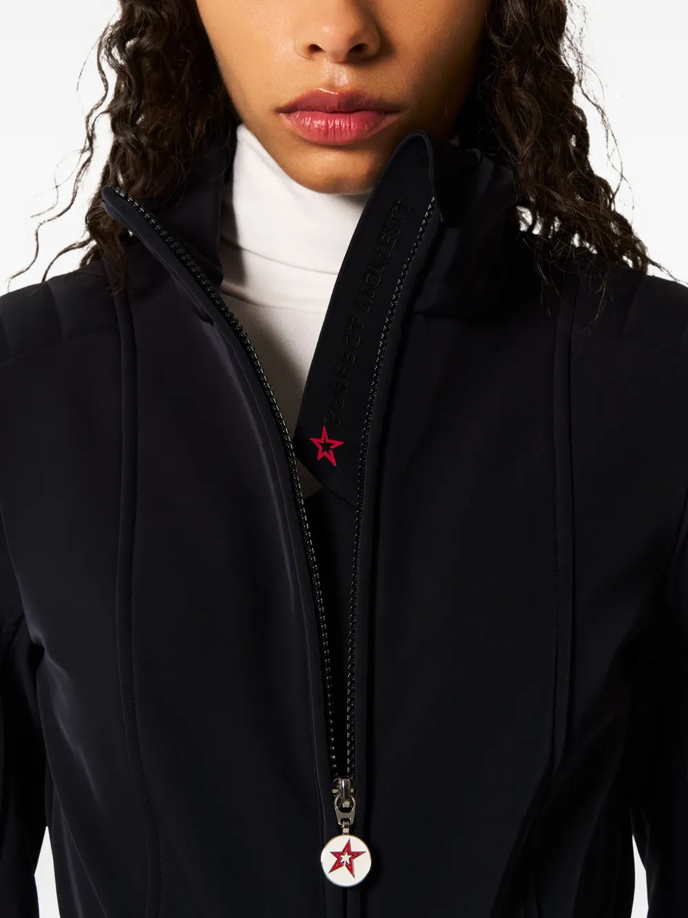 Perfect Moment Belted Star-detail Ski Suit In Black