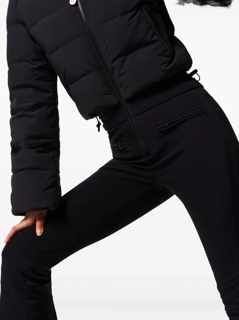 Perfect Moment Polar Flare Hooded Ski Suit In Black