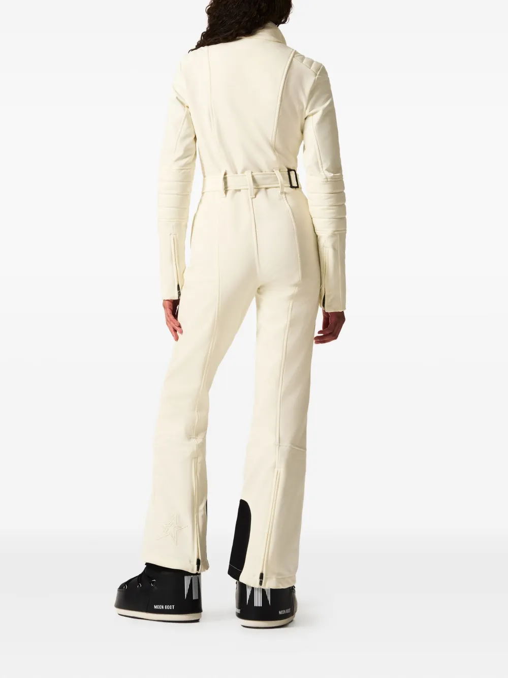 Perfect Moment Belted Zip-up Ski Suit In Neutral