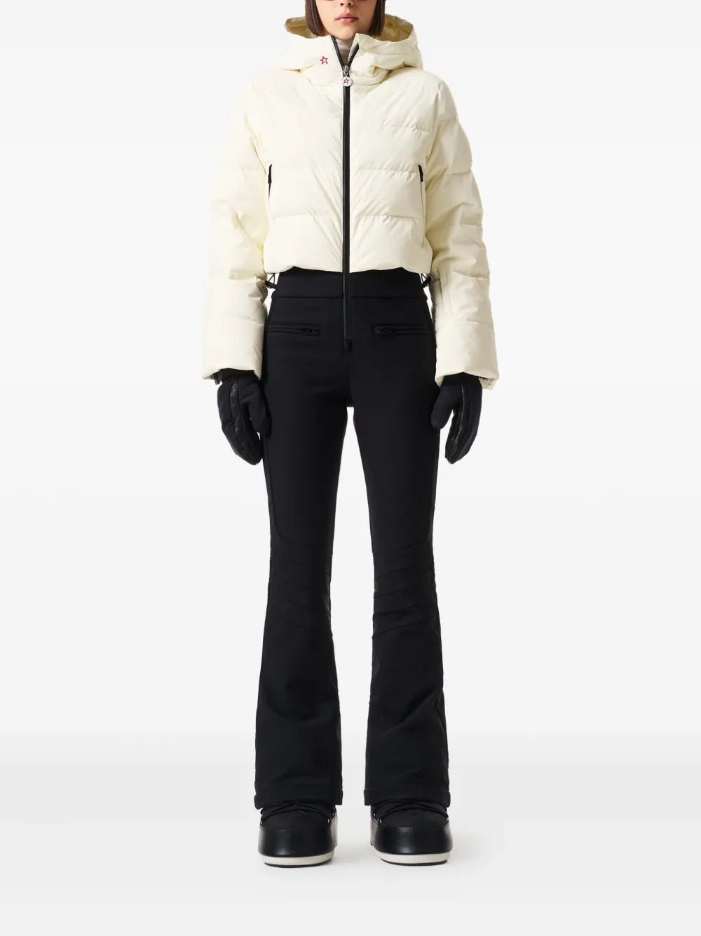 Perfect Moment Hooded Padded Ski Suit In White