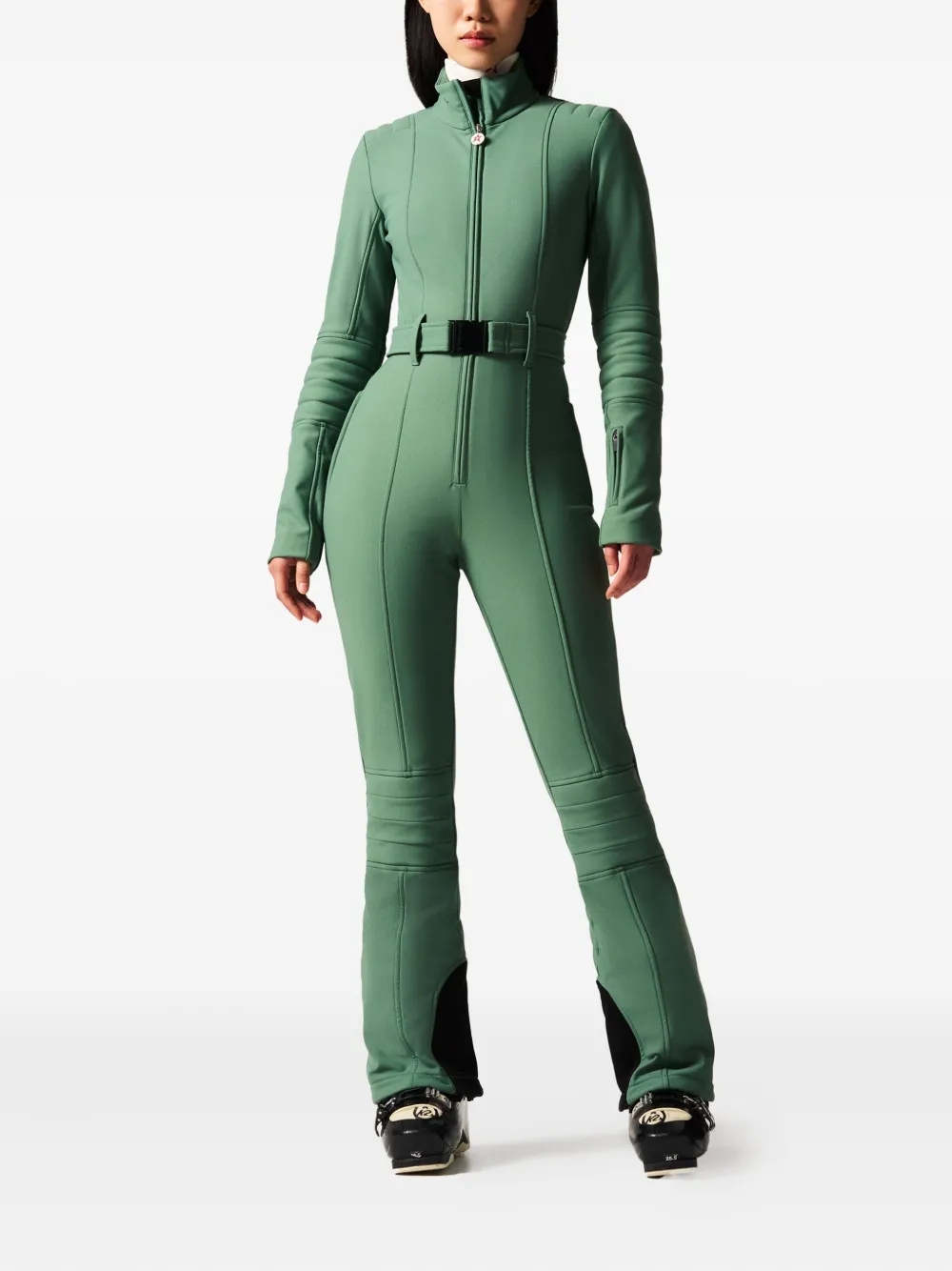 Perfect Moment Belted Ski Suit In Green