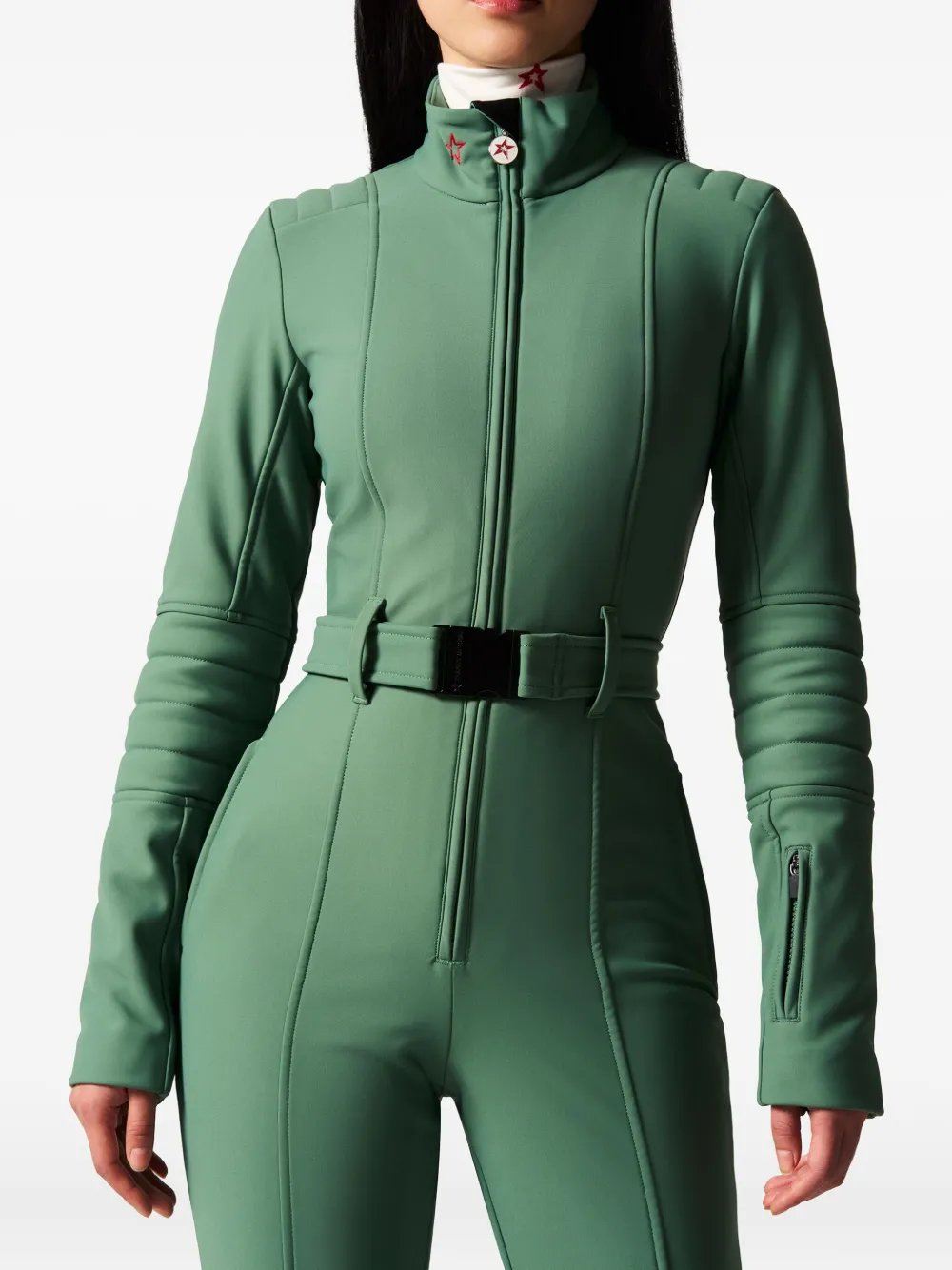 Perfect Moment Belted Ski Suit In Green