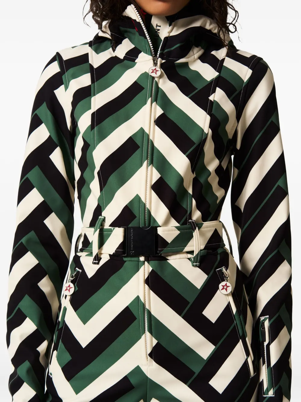 Perfect Moment Tignes Hooded Ski Suit In Green