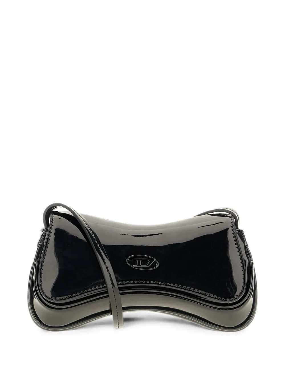 Diesel small logo-plaque crossbody bag - Schwarz