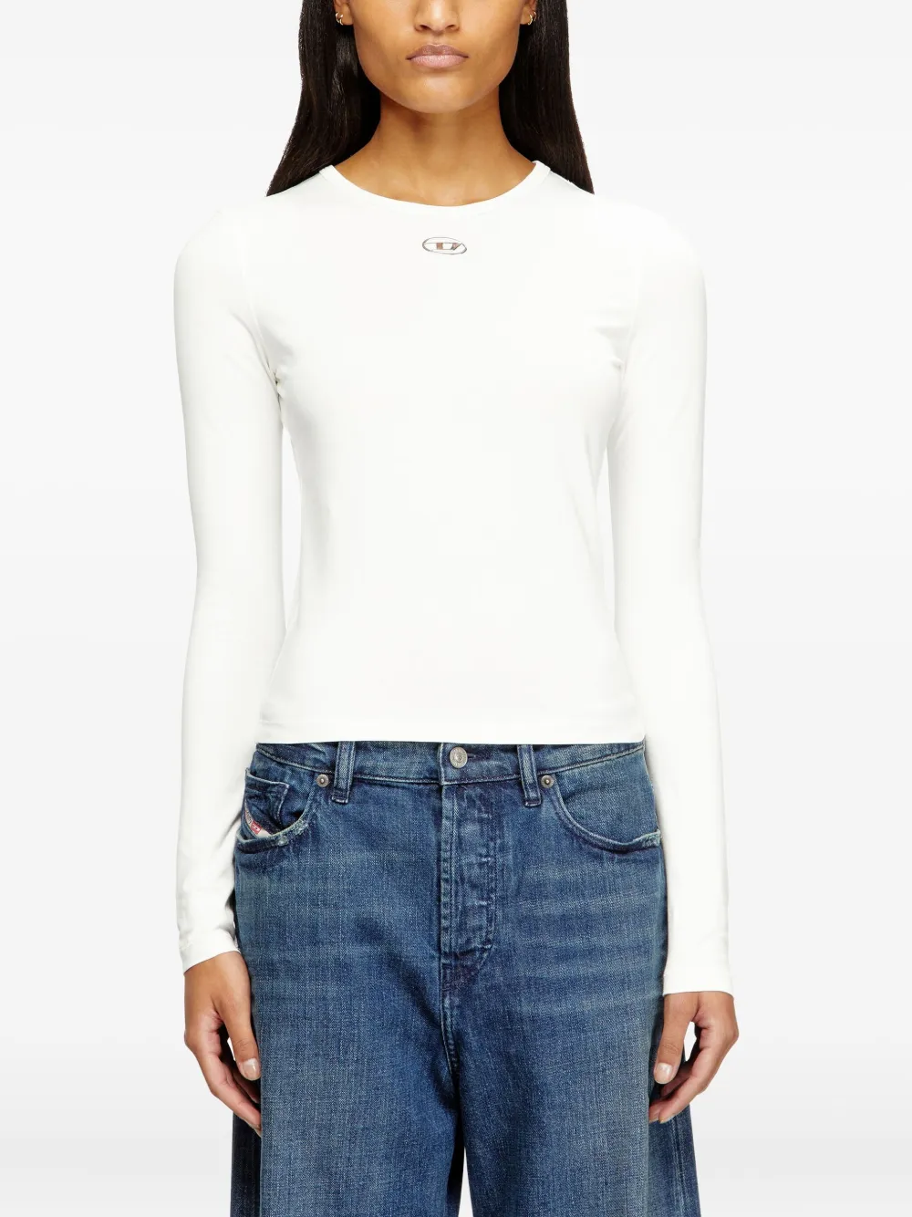 Diesel T-Uncutieslong-Od T-shirt Wit