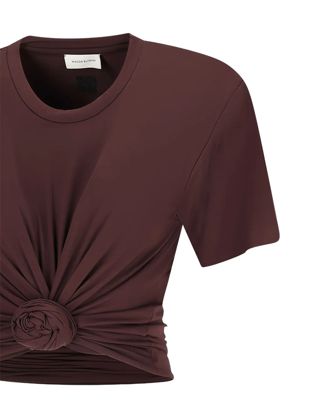 Magda Butrym T-shirt met geknoopte detail Bruin